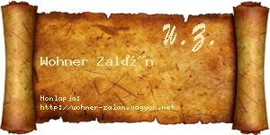 Wohner Zalán névjegykártya